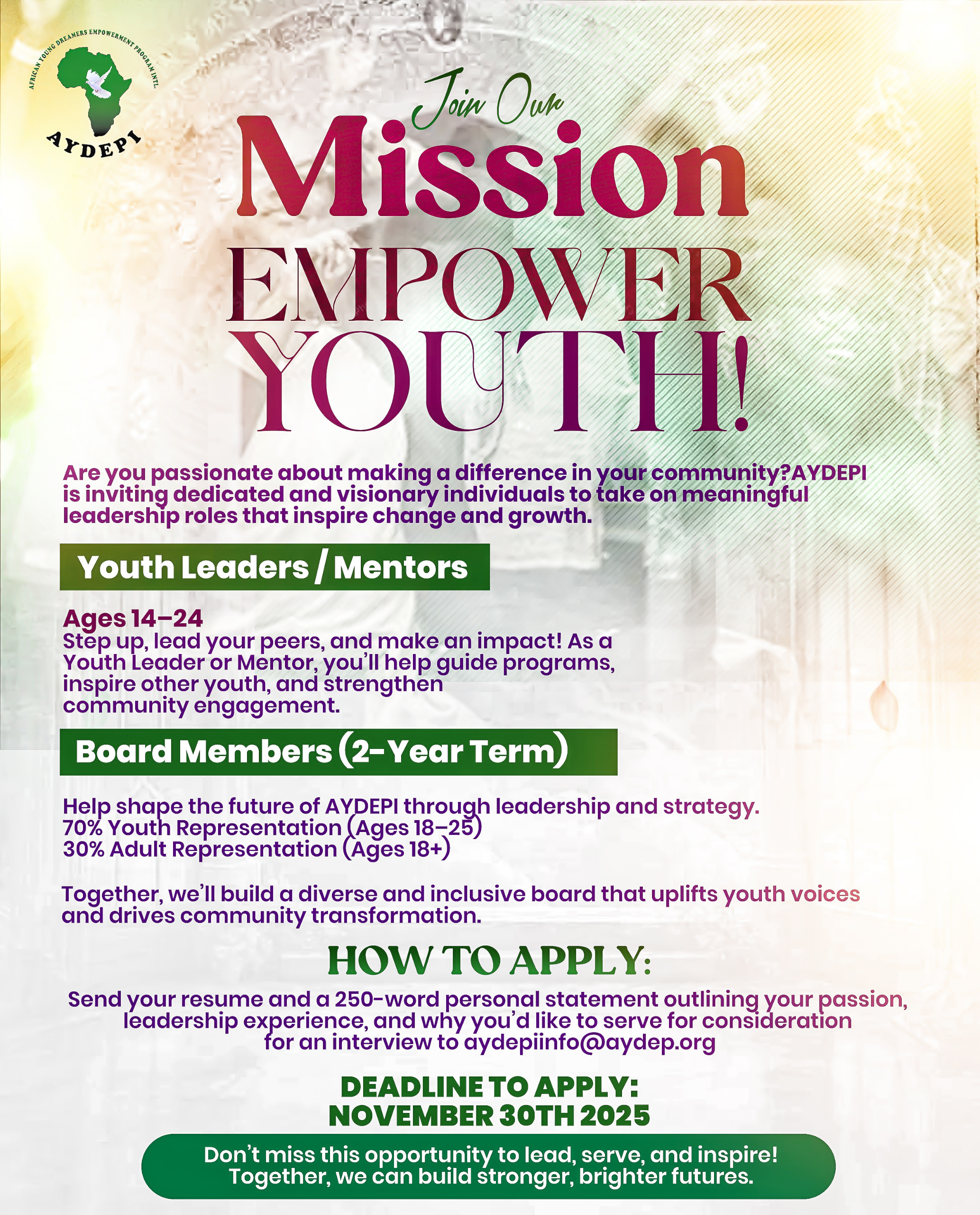 Join Our Mission